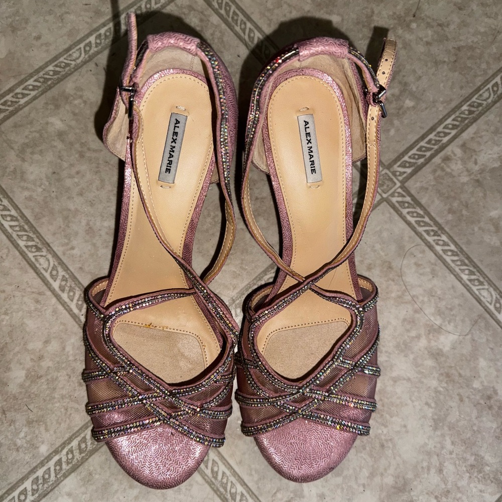 Elegant Pink Strappy Women's Heels